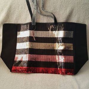 Victorias Secret VS Seqiun Stripe Weekender Tote